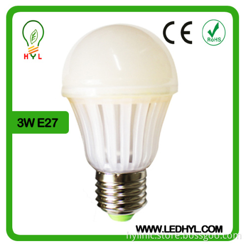 high lumen 90lm/w led bulb light 3w warm white bulb light led